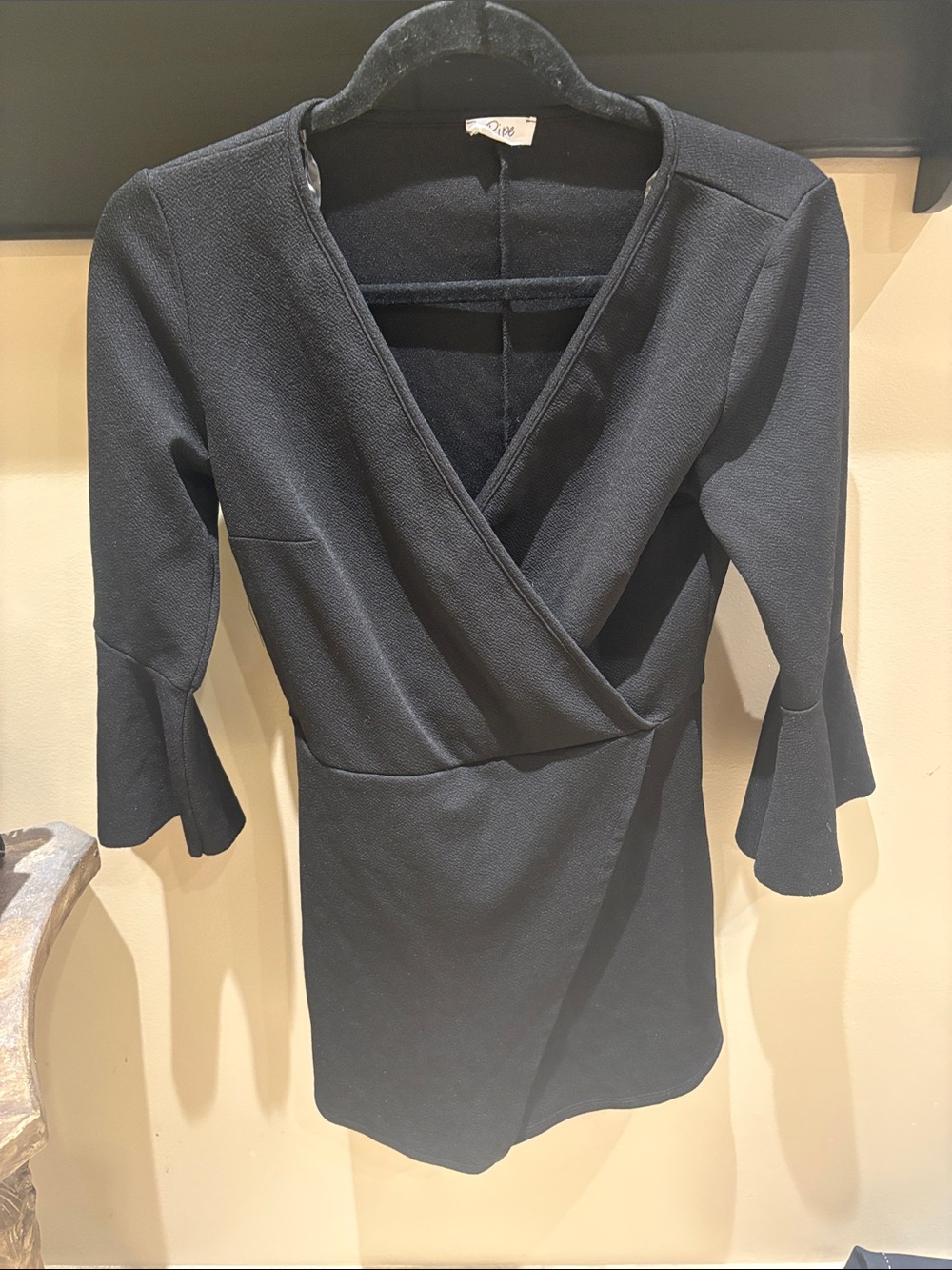 Ripe Black Wrap-Front Jumpsuit with Bell Sleeves